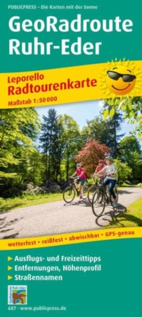 GeoRadroute Ruhr-Eder, cycle tour map 1:50,000