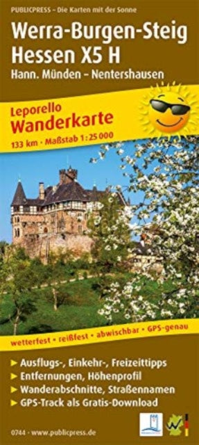 Werra-Burgen-Steig Hesse X5 H, hiking map 1:25,000