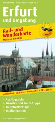 Erfurt and surroundings, cycling and hiking map