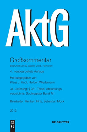 § 221; Titelei, Abkürzungsverzeichnis, Sachregister Band 7/1