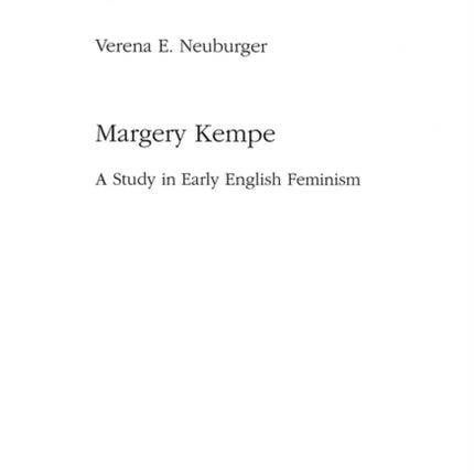 Margery Kempe: A Study in English Feminism