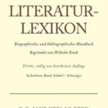 Deutsches Literatur-Lexikon, Band 16, Schobel - Schwaiger