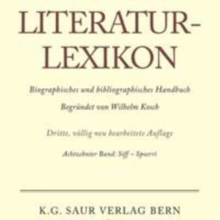 Deutsches Literatur-Lexikon, Band 18, Siff - Spoerri