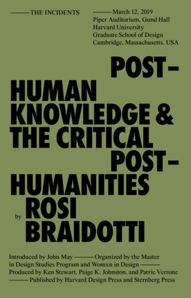 Posthuman Knowledge and the Critical Posthumanities