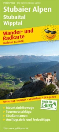 Stubai Alps, hiking and cycling map 1:35,000