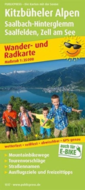 Kitzbuhel Alps, Saalbach-Hinterglemm, hiking and cycling map 1:35,000