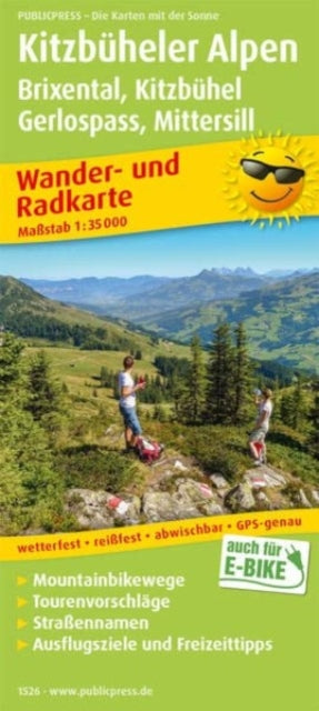 Kitzbuhel Alps - Brixental, hiking and cycling map 1:35,000