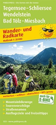 Tegernsee - Schliersee - Wendelstein - Bad Toelz - Miesbach, hiking and cycling map 1:35,000