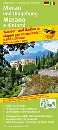 Meran and surroundings, hiking and cycling map 1:35,000