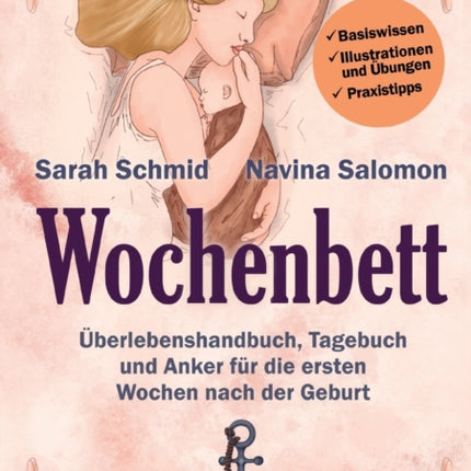 Wochenbett - Überlebenshandbuch, Tagebuch und Anker für die ersten Wochen nach der Geburt: Basiswissen, Illustrationen und Übungen, Praxistipps