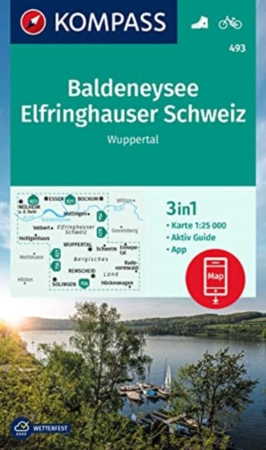 KOMPASS Wanderkarte 493 Baldeneysee Elfringhauser