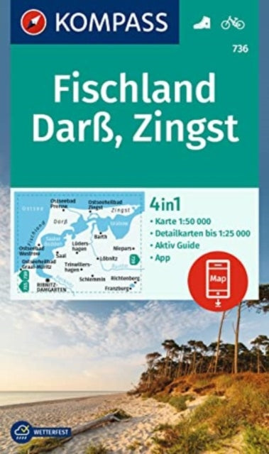 KOMPASS Wanderkarte 736 Fischland Darß Zingst