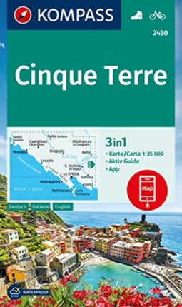 KOMPASS Wanderkarte 2450 Cinque Terre 135.000