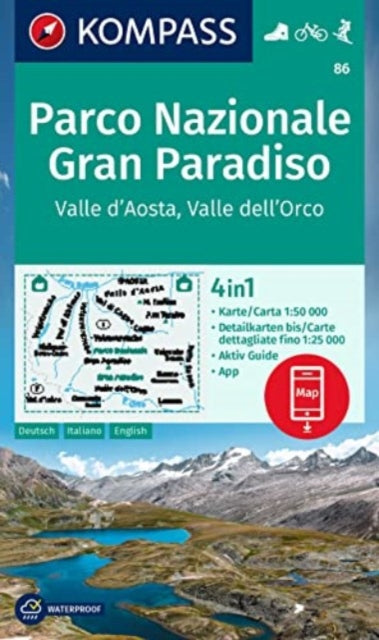 KOMPASS Wanderkarte 86 Parco Nazionale Gran Paradiso Valle dAosta Valle dellOrco 150.000