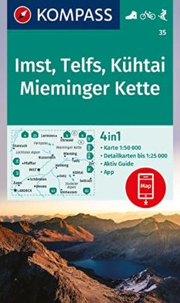 KOMPASS Wanderkarte 35 Imst Telfs Kühtai