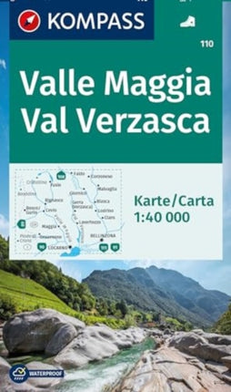 KOMPASS Wanderkarte 110 Valle Maggia Val Verzasca 140.000