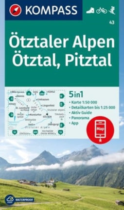 KOMPASS Wanderkarte 43 Ötztaler Alpen Ötztal
