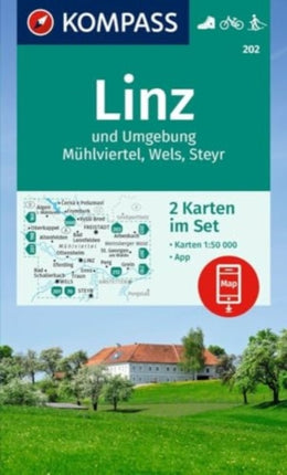 KOMPASS WanderkartenSet 202 Linz und Umgebung