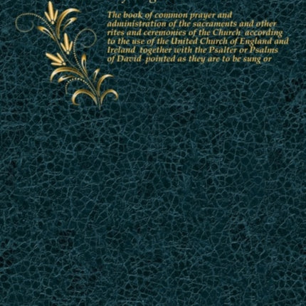The book of common prayer