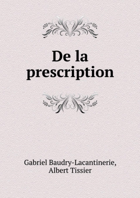 De la prescription