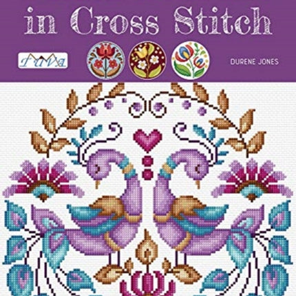 Floral Folk Art in Cross Stitch