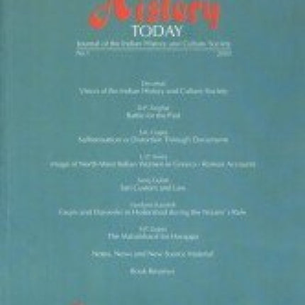 History Today: Journal of the Indian History and Culture Society