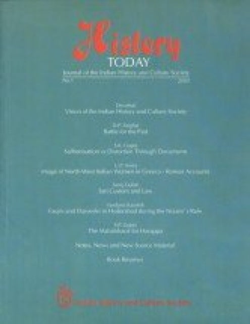 History Today: Journal of the Indian History and Culture Society