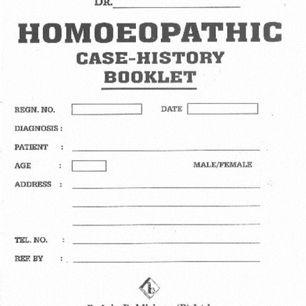 Homeopathic Case History Booklet