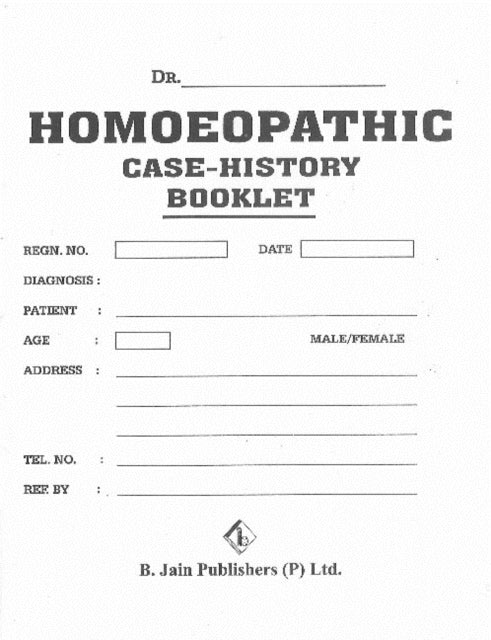 Homeopathic Case History Booklet