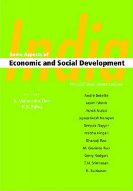 India: Some Aspects of Economic and Social Development