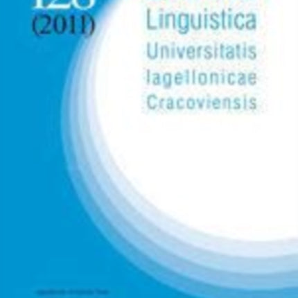 Studia Linguistica Universitatis Iagellonicae Cracoviensis 128 (2011)