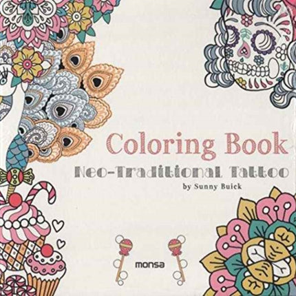 Neo–Traditional Tattoo Coloring Book