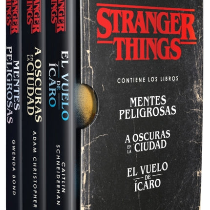 Estuche Stranger Things Contiene Mentes peligrosas  A oscuras en la ciudad  El vuelo de Ícaro  Stranger Things Boxed Set