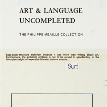 Art  Language uncompleted  The Philippe Maille Collection