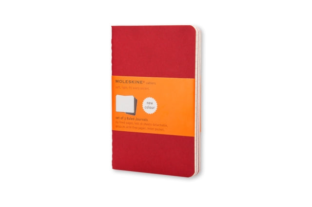 Moleskine Ruled Cahier  Red Cover 3 Set