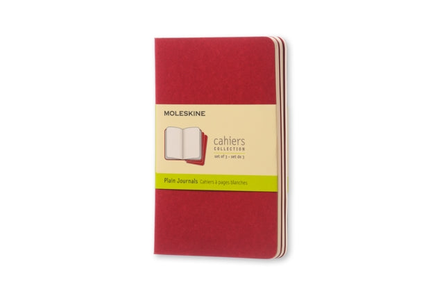 Moleskine Plain Cahier  Red Cover 3 Set