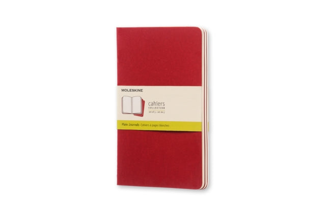 Moleskine Plain Cahier L  Red Cover 3 Set