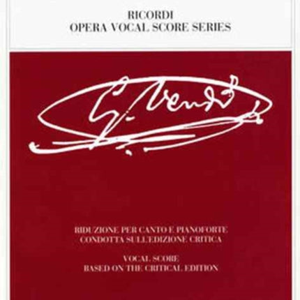 Giovanna dArco Ricordi Opera Vocal Score Series Vocal Score Based on the Critical Edition