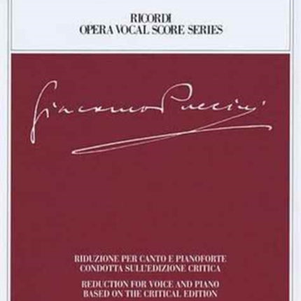 Manon Lescaut Ricordi Opera Vocal Score Series