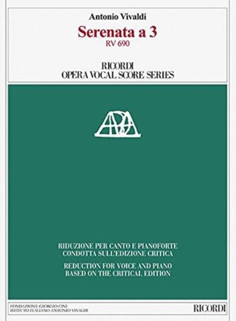 Serenata a 3 RV 690 Ricordi Opera Vocal Score Series