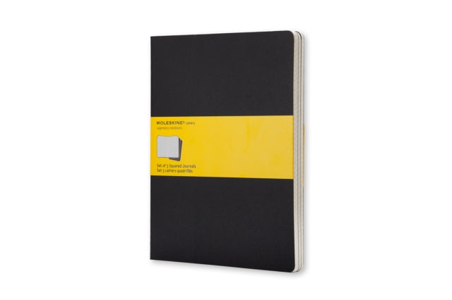 Moleskine Squared Cahier Xl  Black Cover 3 Set