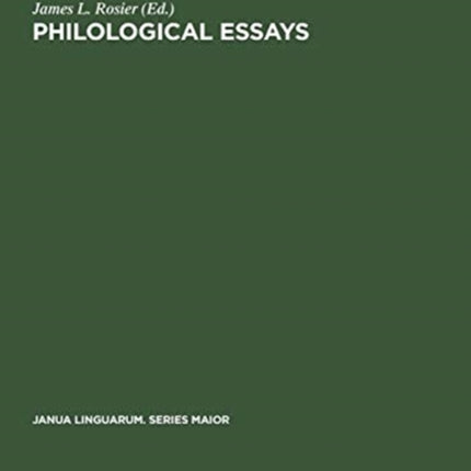Philological Essays: Studies in Old and Middle English Language and Literature in Honour of Herbert Dean Meritt