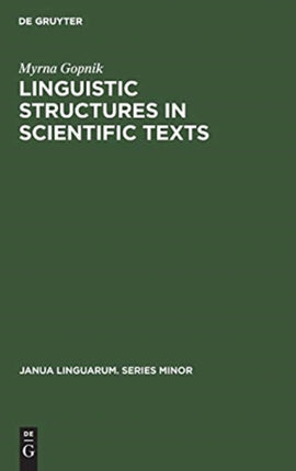 Linguistic Structures in Scientific Texts