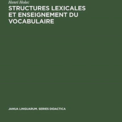 Structures lexicales et enseignement du vocabulaire