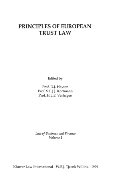 Principles of European Trust Law