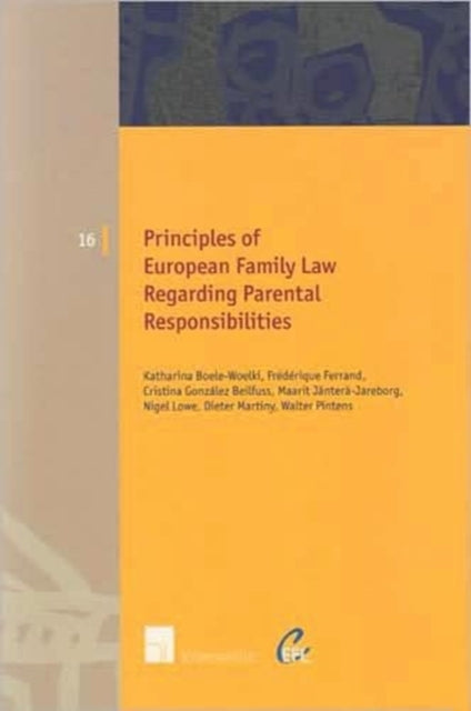 Principles of European Family Law Regarding