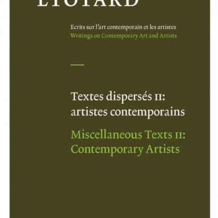 Miscellaneous Texts: "Aesthetics and Theory of Art" and "Contemporary Artists"