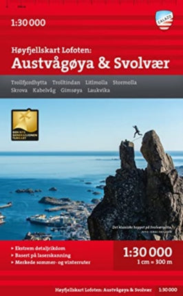 Lofoten Austvagøya  Svolvær  Høyfjellskart