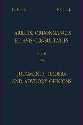 Judgments, orders and advisory opinions: Vol. 6,