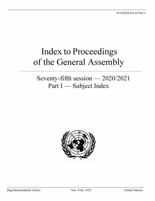 Index to proceedings of the General Assembly: